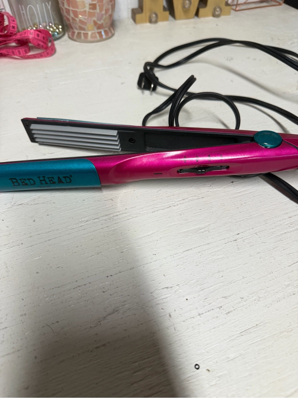 BedHead Teal and Pink Crimping Iron